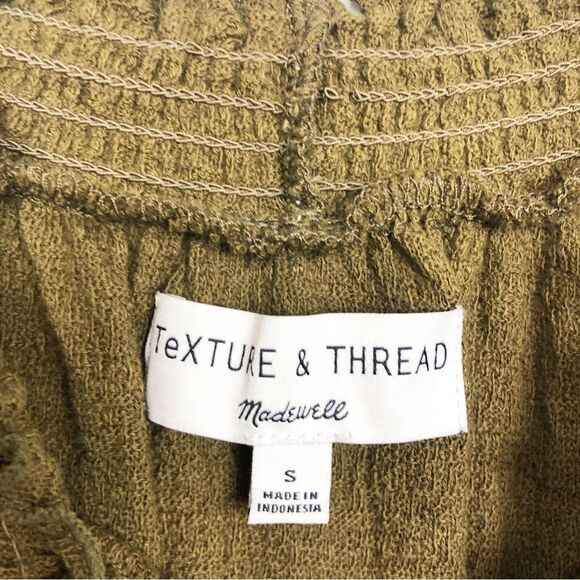 MADEWELL TEXTURE & THREAD | Dark Green Mockneck Lettuce Trim Top Women’s Size S - Picture 8 of 12